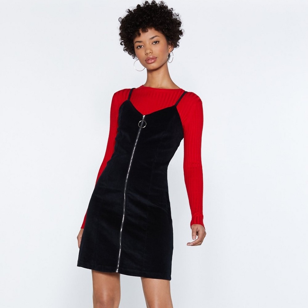 Zip Down Cord Dress